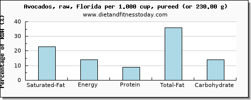 saturated fat and nutritional content in avocado